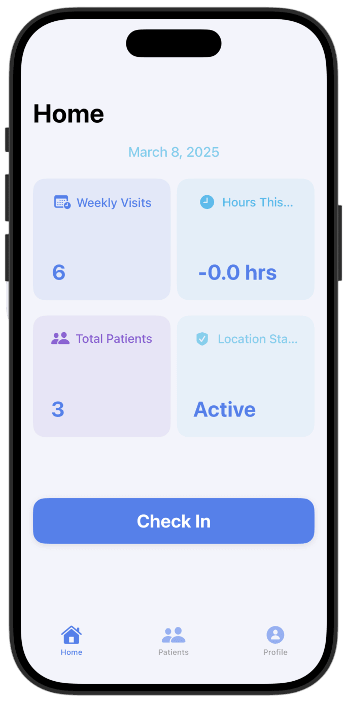 Cura app home screen example